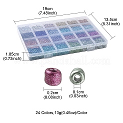 312 g 24 Farbe 12/0 Backfarbe Glas Saatperlen&nbsp;SEED-YW0002-24