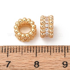 Perles européennes en laiton avec zircone cubique&nbsp;ZIRC-L105-09G