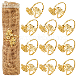 Ronds de serviette en fer en feuille de ginkgo&nbsp;AJEW-WH20070-110G