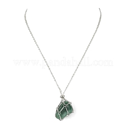 Collier pochette en laiton pour pépite de pierres précieuses&nbsp;NJEW-JN04368