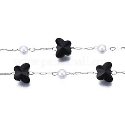 Farfalla di vetro e catene di perline in plastica abs&nbsp;CHS-N003-02-04
