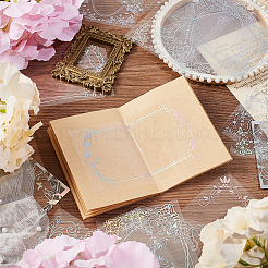 32 stücke 4 arten pet transparent floral rahmen klebstoff dekorative aufkleber&nbsp;DIY-OC0010-25