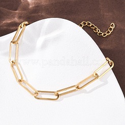 304 Edelstahl-Büroklammer-Kettenarmbänder für Damen&nbsp;BJEW-G775-01G