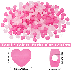 240 Stück 2 Farben mattierte transparente Acrylperlen&nbsp;MACR-PA0001-53