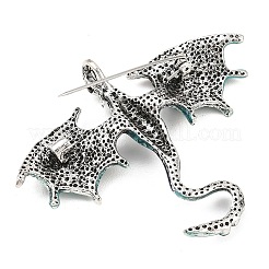 Pins à revers en alliage de dragon et strass pour vêtements de sac à dos&nbsp;JEWB-G043-01B