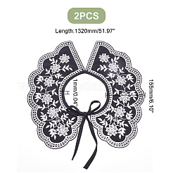 Falsi colletti ricamati con motivo floreale da donna in fibra staccabile&nbsp;AJEW-WH0347-09