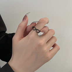 Offener Manschettenring aus Messing mit Brillengestell für Damen&nbsp;RJEW-F140-140EB