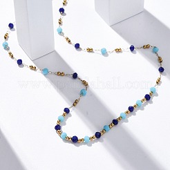 Collane in acciaio inossidabile 304 e perline di vetro&nbsp;NJEW-U026-16G