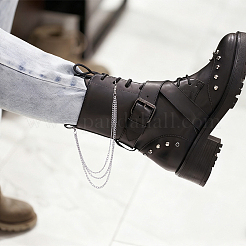 6 chaîne de sangle de bottes en acier inoxydable 304 à trois couches&nbsp;HJEW-UN00111