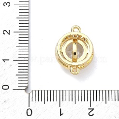 Ciondoli connettore in ottone con pavé di zirconi cubici trasparenti&nbsp;KK-C254-09G