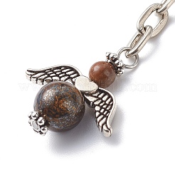 Llavero con colgante de ángel con cuentas de piedras preciosas naturales&nbsp;KEYC-JKC00387