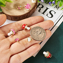 8 pz 4 stili vero oro 18k placcato cremagliera placcatura ottone smalto ciondoli&nbsp;FIND-TA0006-02