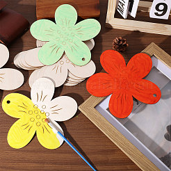 Unfertige Blumenanhänger aus Holz&nbsp;AJEW-WH0270-733