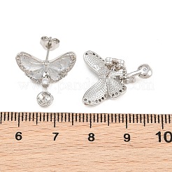 Messing micro pave zirkonia-ohrstecker-Zubehör&nbsp;CU-CBAA5EE-03P-B