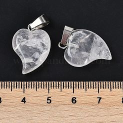 Herzanhänger aus natürlichem Quarzkristall&nbsp;G-H073-03P-15