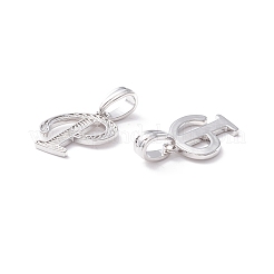 Placage en rack pendentifs lettre en laiton écologiques&nbsp;KK-K265-02P-P