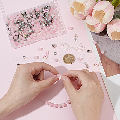 Brustkrebs-Rosa-Bewusstseinsband-Thema DIY-Legierungsarmband-Herstellungskits&nbsp;DIY-PH0031-87