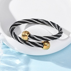 Bracelets joncs torques en acier inoxydable 304 pour femmes&nbsp;BJEW-P310-22MC
