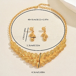 Braut-Set aus Messingblumen (Halskette und Ohrstecker) für Damen im orientalischen Stil&nbsp;SX1464