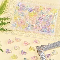 98 Stück 7 Farben UV-beschichtete transparente Acrylperlen&nbsp;MACR-FS0002-17