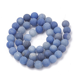 Fili di perline di avventurina blu naturale tinte e riscaldate&nbsp;G-T106-207-01