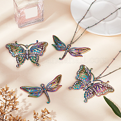 4 pendentif en alliage de couleur arc-en-ciel plaqué à 2 styles&nbsp;FIND-CA0004-56