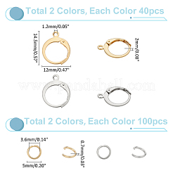 80 Stück Ohrringbeschläge aus Edelstahl 304&nbsp;DIY-ME0001-05