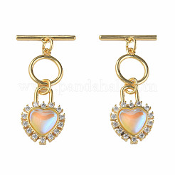 Fermagli a ginocchiera in zircone chiaro micro pavè di ottone&nbsp;KK-N233-246
