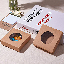 Boîtes pliables en papier kraft&nbsp;CON-WH0068-63B