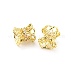 Séparateurs perles en laiton avec zircone cubique à micro-pavé&nbsp;KK-H452-21G