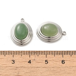 Pendenti avventurina verde naturale&nbsp;STAS-L025-006P-02