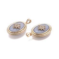 Pendenti in zirconi cubici trasparenti in micro pavè di ottone&nbsp;KK-C005-08G