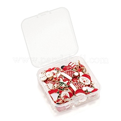 48pcs 8 pendentifs en alliage d'émail de thème de noël de style&nbsp;ENAM-LS0001-47-RS
