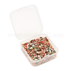 60 pièces 6 style or clair thème de noël alliage pendentifs en émail&nbsp;ENAM-LS0001-58