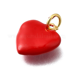 Breloques en laiton émaillé rouge&nbsp;KK-Z102-23G-01