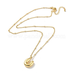 Collier pendentif lettre initiale en laiton&nbsp;NJEW-A015-21G-U