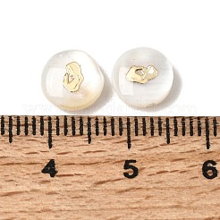 Cuentas redondas planas de concha de agua dulce natural&nbsp;SHEL-C009-01B