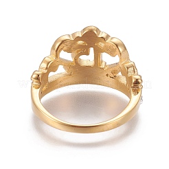 Anillos de dedo de acero inoxidable 304 con revestimiento iónico (IP)&nbsp;RJEW-E157-02G