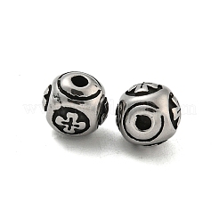 Perles rondes en acier inoxydable 304 avec croix&nbsp;STAS-E214-01AS-01
