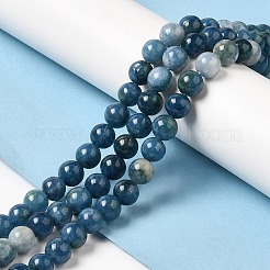 Gefärbt natürlichen weißen Jade Perlen Stränge&nbsp;G-M402-C03