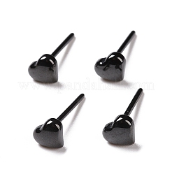Orecchini a bottone con cuore in ceramica ipoallergenica in bioceramica con zirconi&nbsp;EJEW-Z023-08C