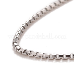 Anlaufgeschützte 925-er Sterling-Silber-Kettenhalskette für Damen&nbsp;NJEW-M190-02A-P