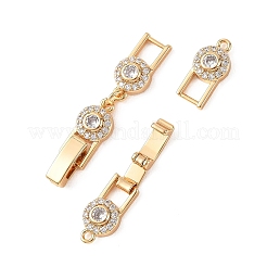 Fermoirs ovales pliables en laiton Shegrace avec micro-pavé de zircone cubique transparente&nbsp;XGRQ5S709-845-G