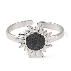 Offene Manschettenringe aus 304er Edelstahl mit Emaille für Damen&nbsp;RJEW-F166-40P-02