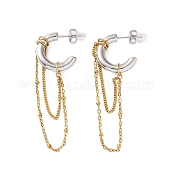 Orecchini pendenti da donna in acciaio inossidabile 304 con catenina&nbsp;SA-CBA8C9C-01GP