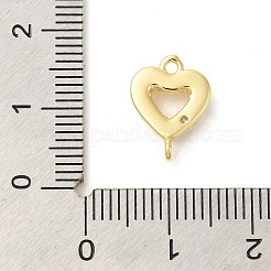 Charms connettore in ottone chiaro con zirconi cubici con placcatura a cremagliera&nbsp;KK-S396-06B