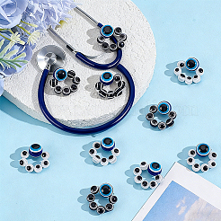 10 pendentif stéthoscope en résine œil maléfique bicolore (2 pièce)&nbsp;HJEW-ME00155
