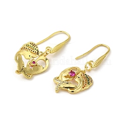 Mutter & Baby Gestell vergoldet Messing Micro Pave Zirkonia Ohrhänger&nbsp;EJEW-C090-04G