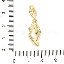 Breloques pendantes européennes en laiton micro pavé de zircones cubiques transparentes&nbsp;LS-KK-B159-04G-04
