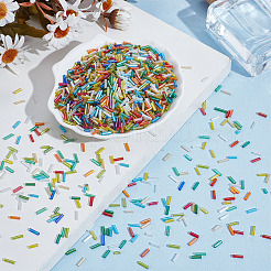 4000 Stück transparente Farben Regenbogen Glas runde Stiftperlen&nbsp;SEED-ME0001-24